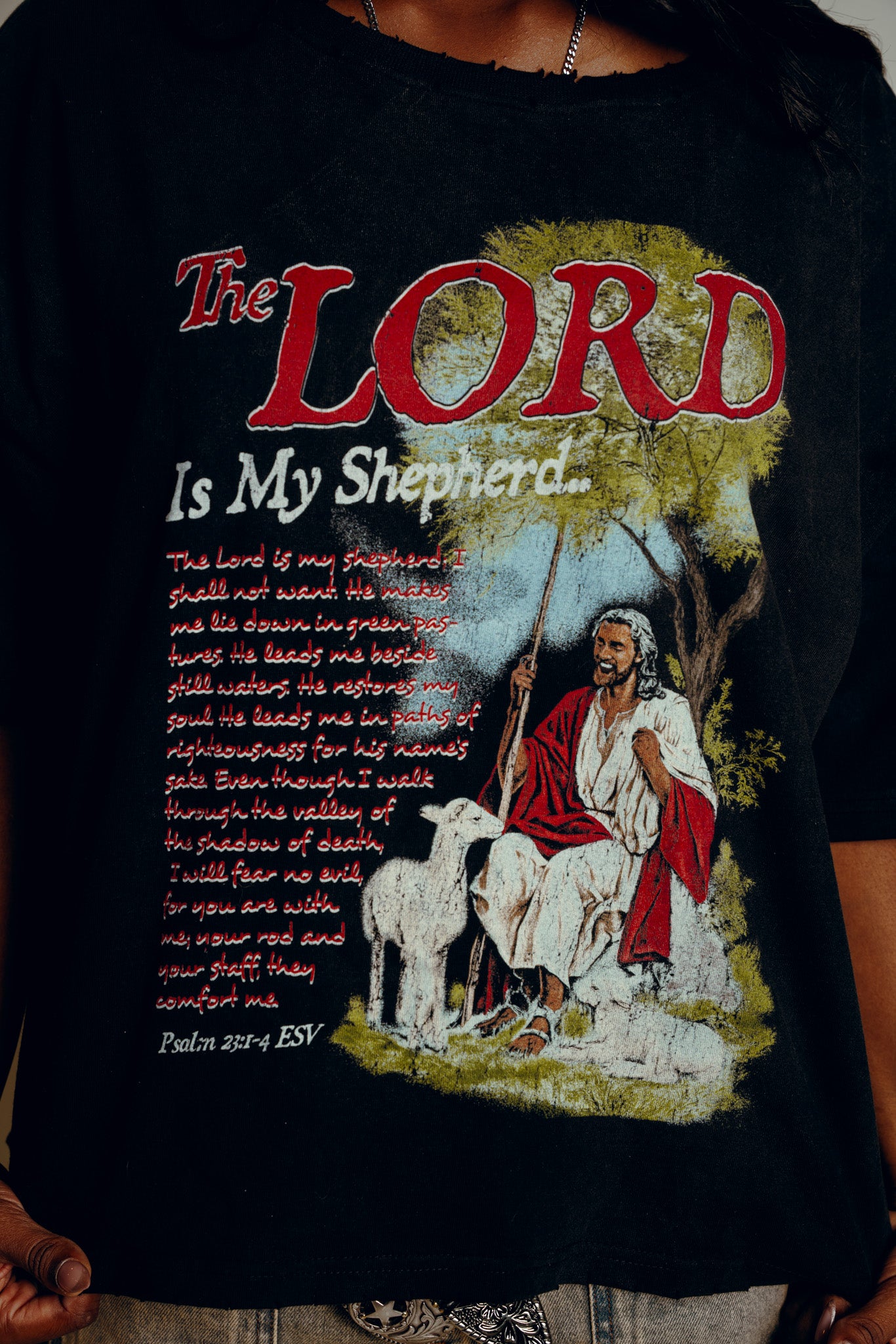 “Psalm 23” Wide Neck Vintage Tee