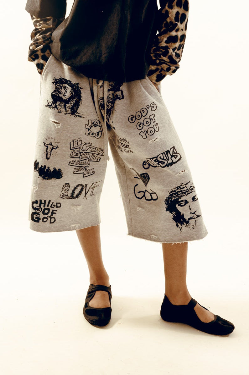 “Bible Study” 3/4 Sweat Shorts